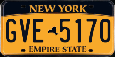 NY license plate GVE5170