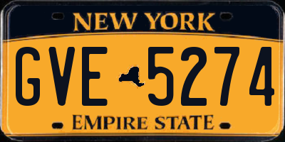 NY license plate GVE5274