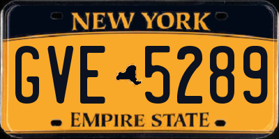 NY license plate GVE5289