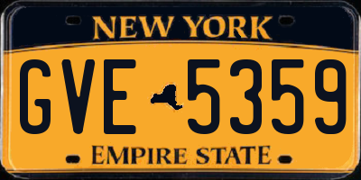 NY license plate GVE5359