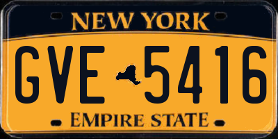 NY license plate GVE5416