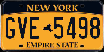 NY license plate GVE5498