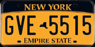 NY license plate GVE5515