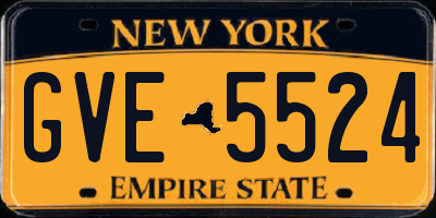NY license plate GVE5524