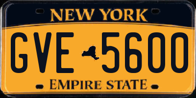 NY license plate GVE5600
