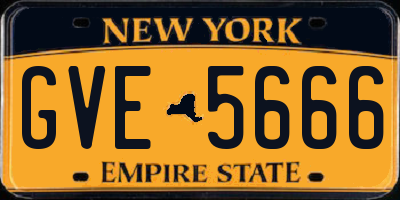 NY license plate GVE5666