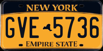 NY license plate GVE5736