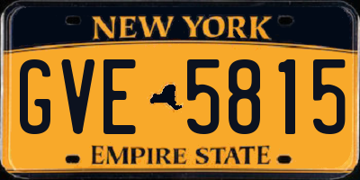 NY license plate GVE5815