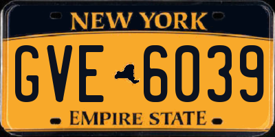 NY license plate GVE6039