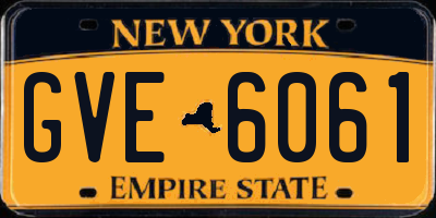 NY license plate GVE6061