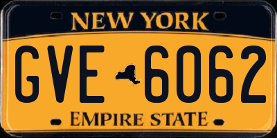 NY license plate GVE6062
