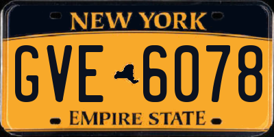 NY license plate GVE6078