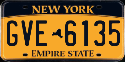 NY license plate GVE6135