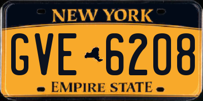 NY license plate GVE6208