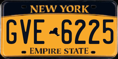 NY license plate GVE6225