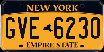 NY license plate GVE6230