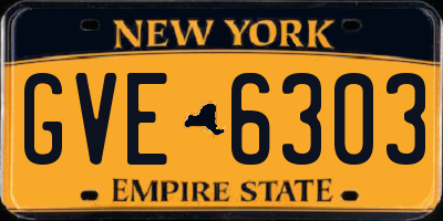 NY license plate GVE6303
