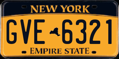 NY license plate GVE6321