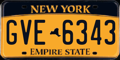 NY license plate GVE6343