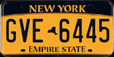 NY license plate GVE6445