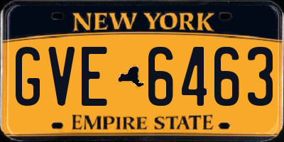 NY license plate GVE6463