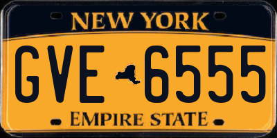 NY license plate GVE6555