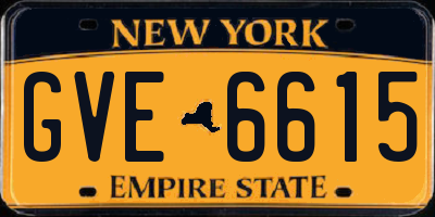 NY license plate GVE6615