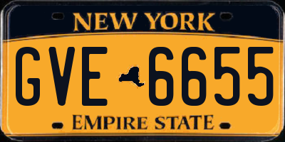 NY license plate GVE6655