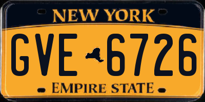 NY license plate GVE6726