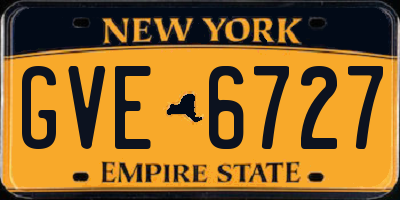 NY license plate GVE6727