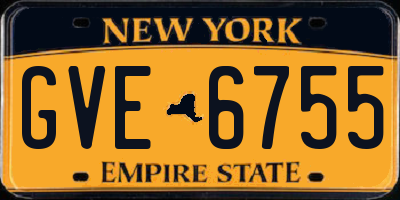 NY license plate GVE6755