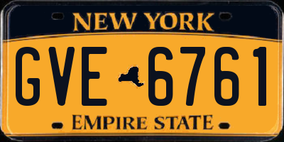 NY license plate GVE6761