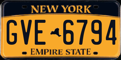 NY license plate GVE6794