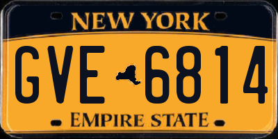 NY license plate GVE6814