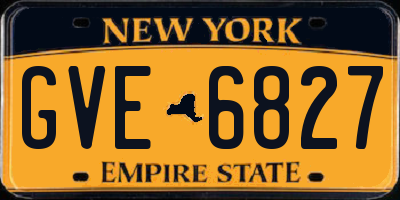 NY license plate GVE6827