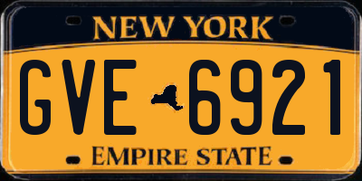 NY license plate GVE6921