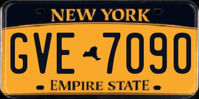 NY license plate GVE7090