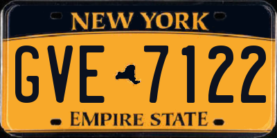 NY license plate GVE7122