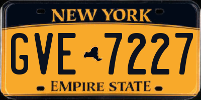 NY license plate GVE7227