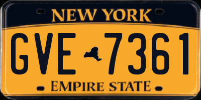 NY license plate GVE7361