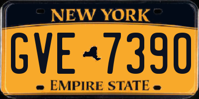 NY license plate GVE7390