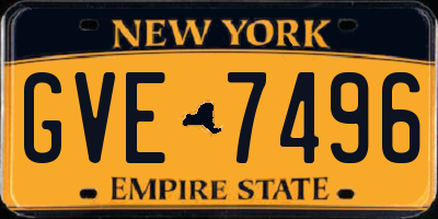 NY license plate GVE7496