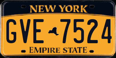 NY license plate GVE7524