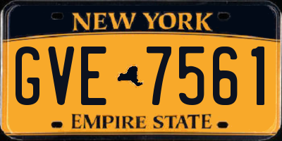 NY license plate GVE7561
