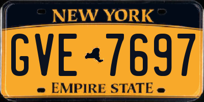 NY license plate GVE7697