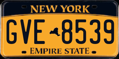 NY license plate GVE8539