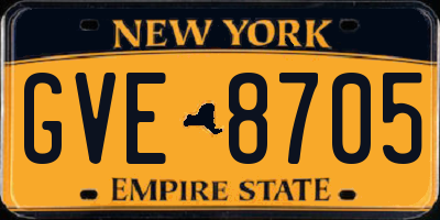 NY license plate GVE8705