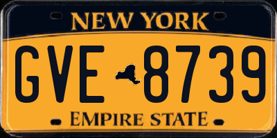 NY license plate GVE8739