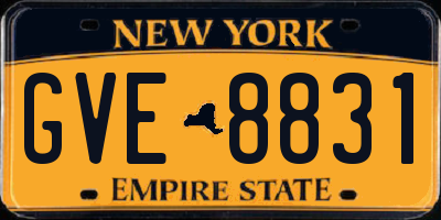 NY license plate GVE8831