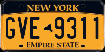 NY license plate GVE9311